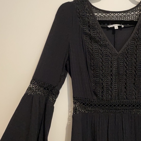 REBECCA MINKOFF Merryl Bell-Sleeve Crochet Mini Dress - Picture 3 of 7